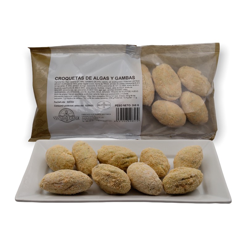 Croquetas de algas y gambas caja 3,6 kg