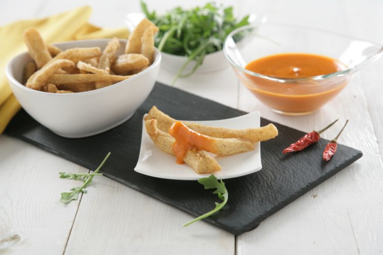 Tiras de choco en salsa brava