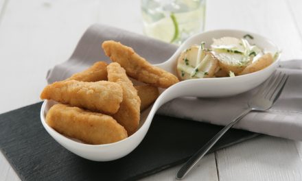 Lagrimitas de pechuga de pollo con patatas vinagreta